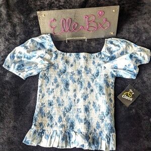 NWT Art Class Girls Light Blue/ White Floral Top XL